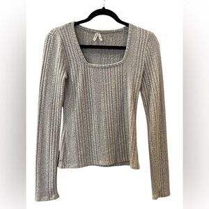 Mudd Women’s Ribbed Long Sleeve Gray Pullover Sweater Lightweight Size: Small